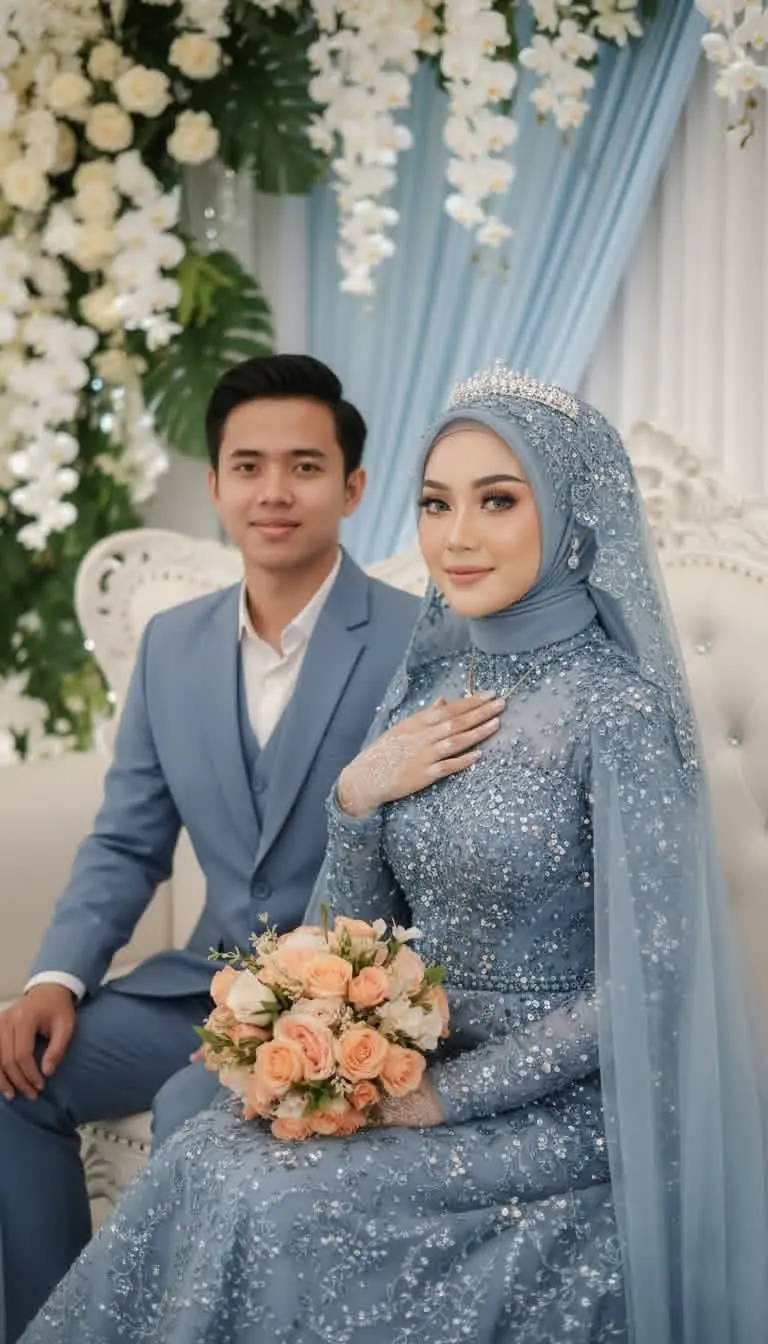 Foto pasangan Rina & Andi — pengguna SajiJanji yang membuktikan undangan digital lebih praktis, hemat biaya, dan bisa dikirim ke semua tamu via WhatsApp tanpa keliling antar fisik